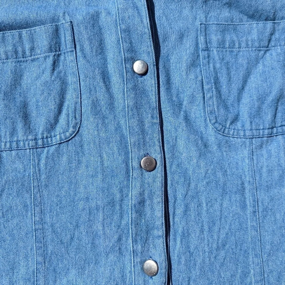 Vintage R&R Denim Style Shirt with Button Front - Size 14 - 100% Cotton - Picture 6 of 8